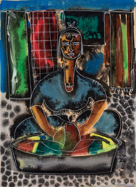 Aly Bellagha, Seated Woman, 1957