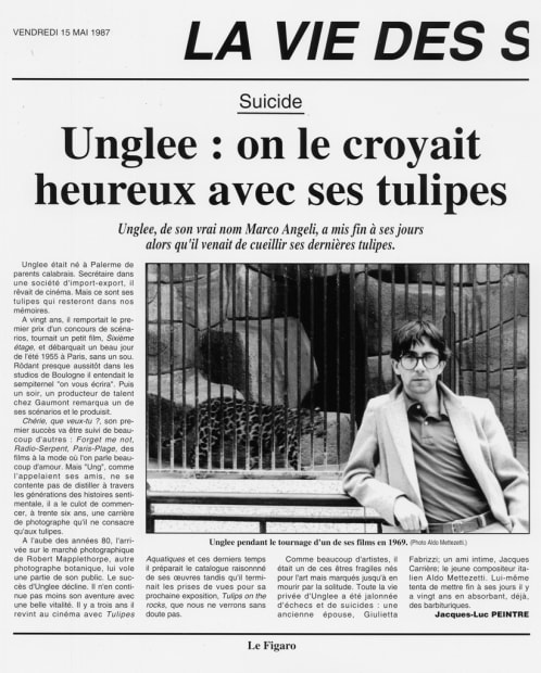 UNGLEE On le croyait heureux avec ses tulipes, Paris 1993 Photographie 30 x 24 cm 11 13/16 x 9 1/2 inches