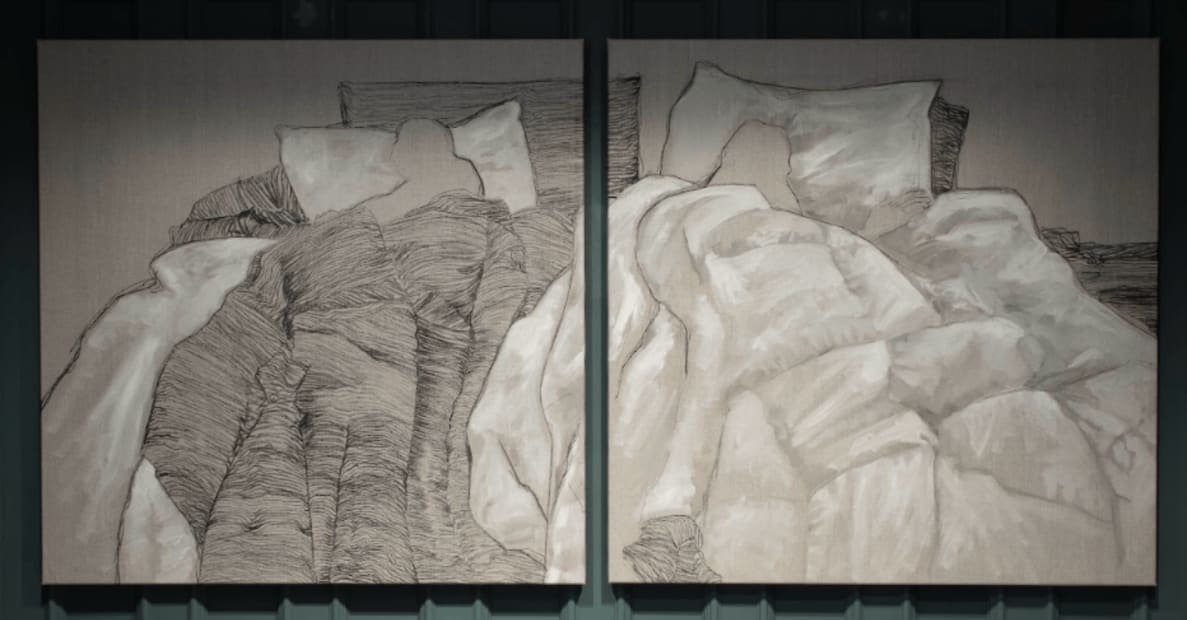 Sleeping solo diptych, 2023