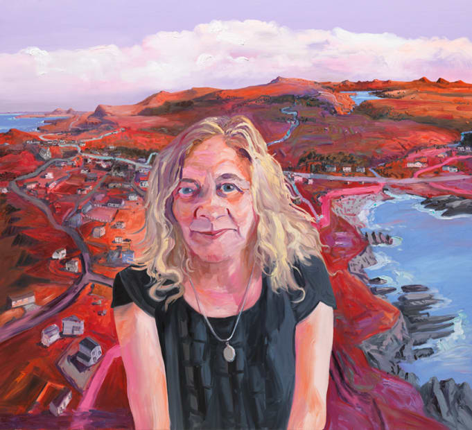 Lisa Moore above Broad Cove, 2017