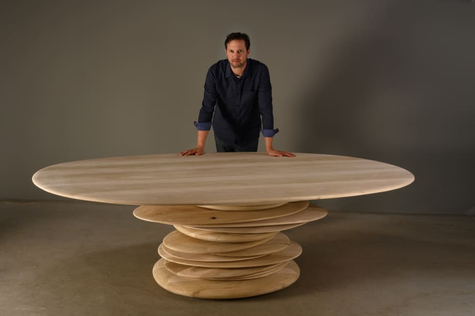 Christopher Kurtz, Skipping Stone Table, Blonde, 2022