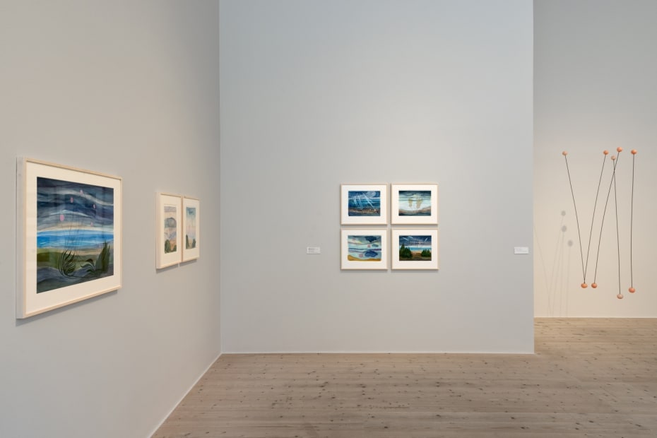 Installation view, Carin Ellberg, It may be something the sea lays at my feet, The Nordic Watercolour Museum, Skärhamn, Sweden, 2022.