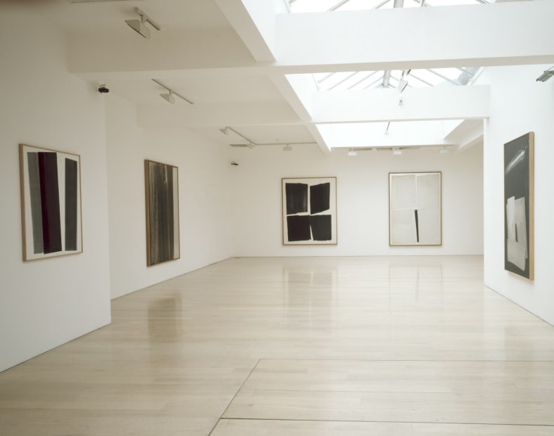 installation shot of exhibition by of paintings, prints, drawings and screens by Japanese artist Toko Shinoda