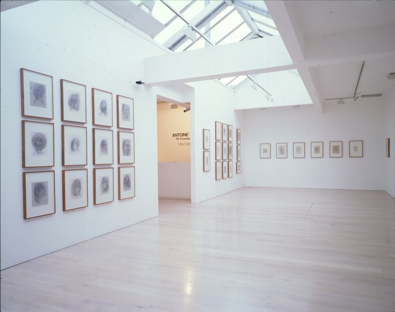 installation shots of an exhibition of 118 drawings by Antoine Pevsner at Annely Juda Fine Art, London in 1999