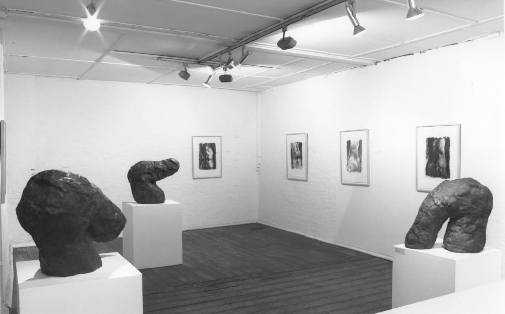 installation shot of the exhibition William Tucker - Recent Sculptures and Monotypes - 1987 - Annely Juda Fine Art, London