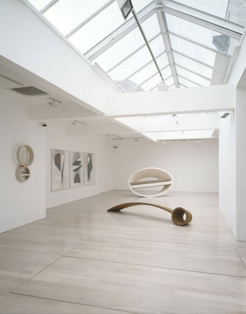 installation shot of Nigel Hall's exhibition, Recent Sculpture & Drawings at Annely Juda Fine Art, London