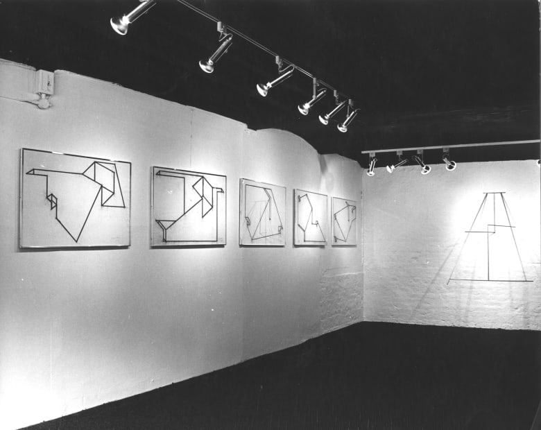 installation shots of the Nigel Hall exhibition Sculptures and Drawings at Annely Juda Fine Art, Tottenham Mews, London 1978