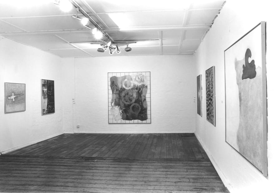 installation shot of the exhibition Prunella Clough, Recent Paintings 1980 - 1989 @ Annely Juda Fine Art, London 1989