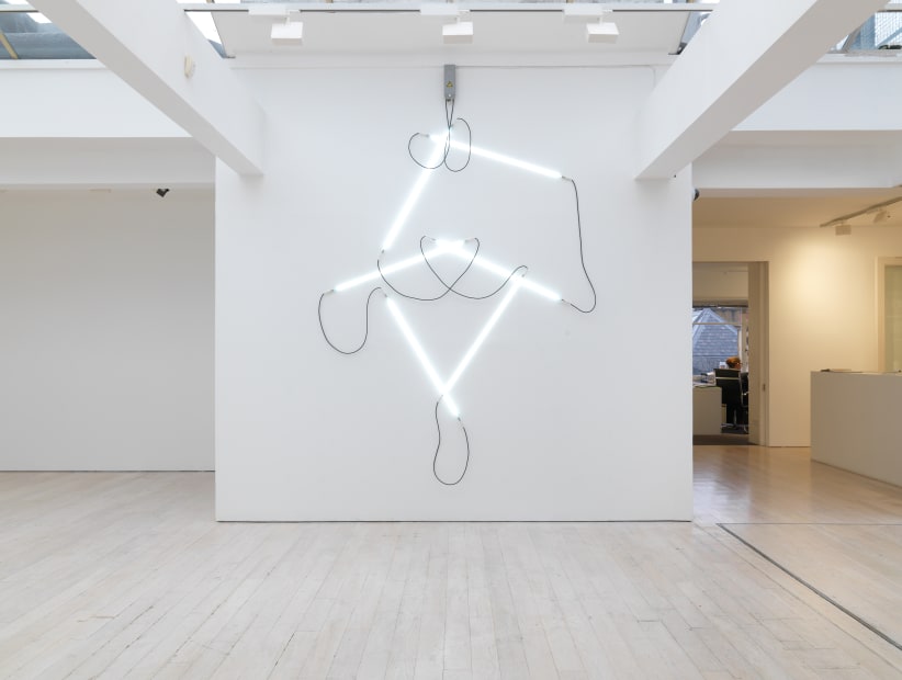 installation photo of François Morellet exhibition at Annely Juda Fine Art, London, 2024