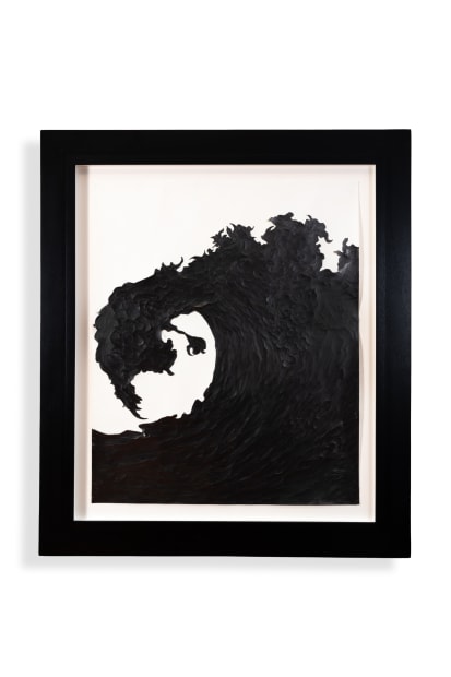 Oasa DuVerney, Black Power Wave, A Mounting Lurch, 2020, Graphite on hand cut paper, 27h x 22 1/2w in