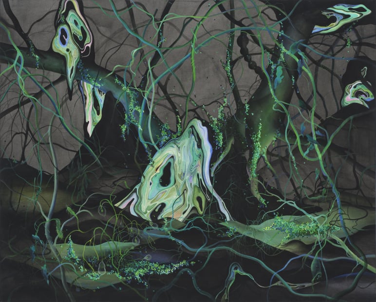 계절을 토해 내는 숲 The forest vomits the season, acrylic on canvas, 130.3x162.2cm, 2022