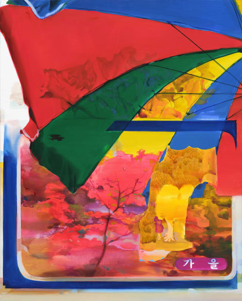가을 카드-파라솔 Fall card-parasol, oil on canvas, 90.9x72.7cm, 2020
