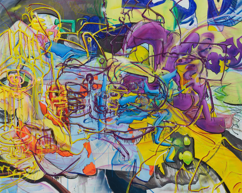 DnD9, spray paint and oil on canvas, 181.8x227.3cm, 2023