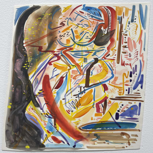 박광수, 무제 Untitled, watercolor on paper, 27.5x27.5cm, 2020