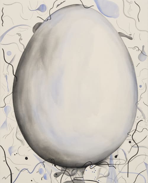 Egg Drawing, acrylic on canvas, 162.2x130.3cm, 2021