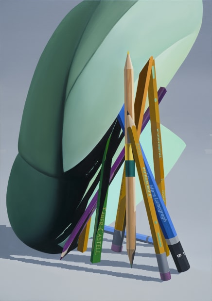 Pencil, oil on canvas, 172x121cm, 2020