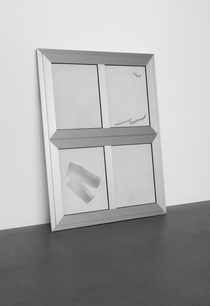 Ryan Gander View into the artist’s studio window, obscured by frost (26th January 2022), 2022 Glass, plywood, steel, acrylic, paint, window fixtures 148,3 x 120 x 10 cm (58 1/4 x 47 1/4 x 4 in) (RG 430)