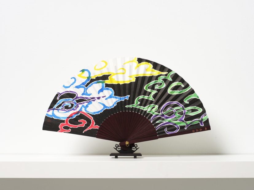 구름 Cloud 종이에 먹과 잉크, 부채 folding fan; ink on paper, 29×53cm, 2024