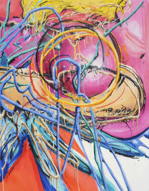 쿵 KUUUNG, spray paint and oil on canvas, 116.8x91cm, 2024