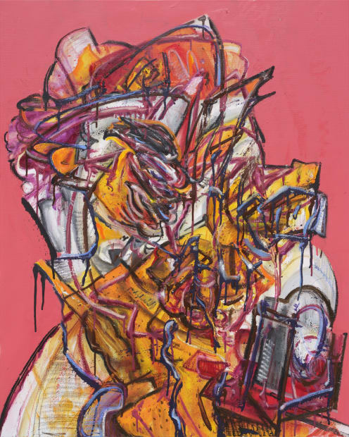 콰지모둠 Quasimodoom, spray paint and oil on canvas, 90.9x72.7cm, 2023