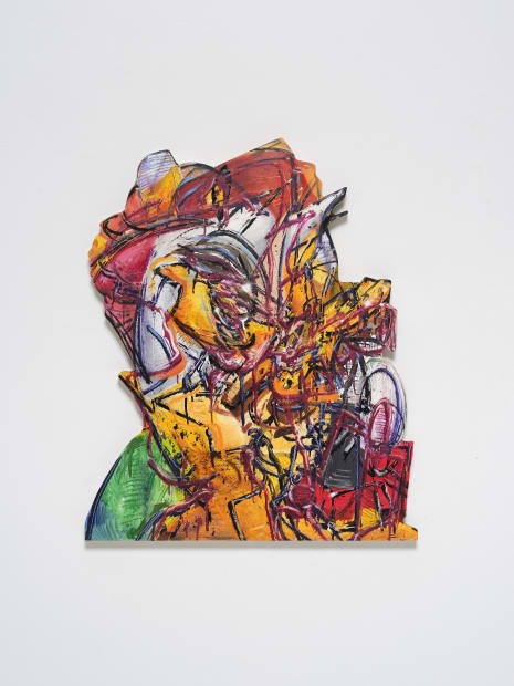 콰지모둠 Quasimodoom, spray paint and oil on wood, 88x72.7cm, 2024
