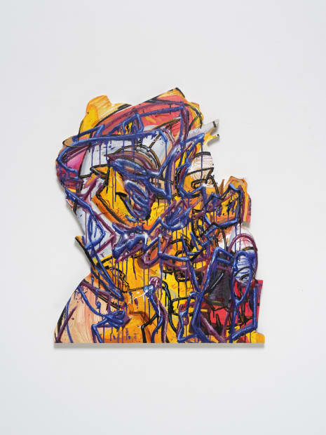 콰지모둠 Quasimodoom, spray paint and oil on wood, 88x72.7cm, 2024