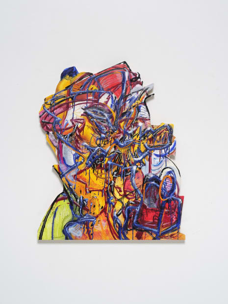 콰지모둠 Quasimodoom, spray paint and oil on wood, 88x72.7cm, 2024