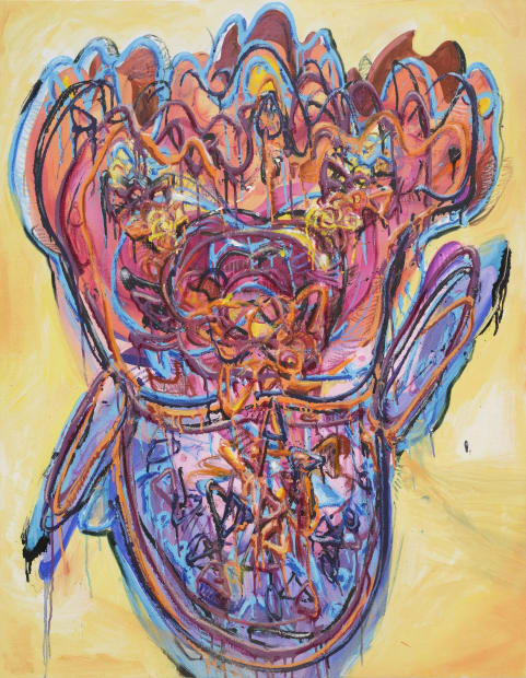 두 도깨비 Two Dokkebi, spray paint and oil on canvas, 116.8x91cm, 2024