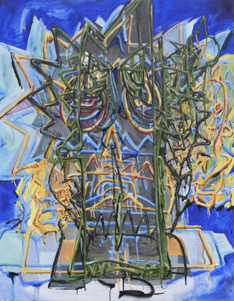 두 도깨비 Two Dokkebi, spray paint and oil on canvas, 116.8x91cm, 2024