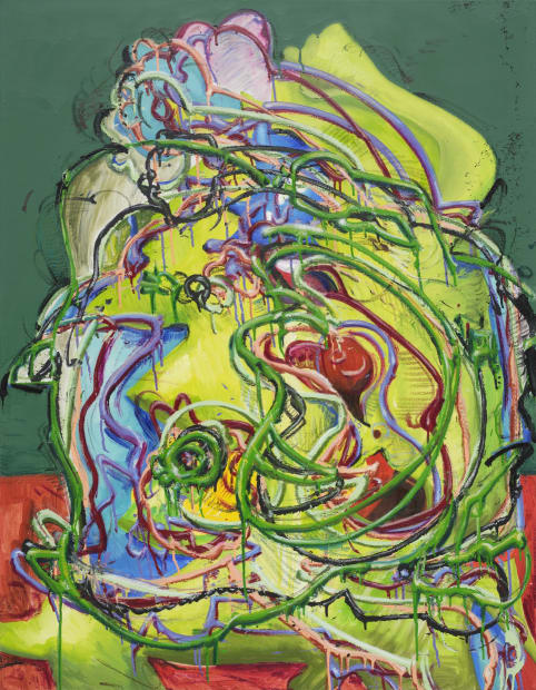 두 도깨비 Two Dokkebi, spray paint and oil on canvas, 116.8x91cm, 2024