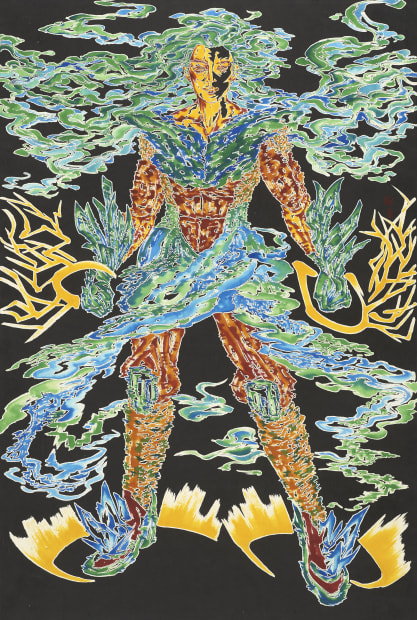 Wildfire, 종이에 먹과 잉크 ink on paper, 194x130cm(212x130cm), 2019-2020