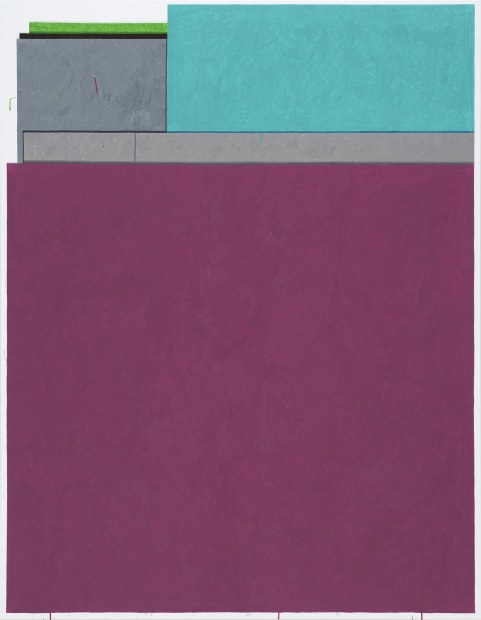 붉은 빛 벽 Red Wall, watercolor on canvas, 194x150cm, 2018