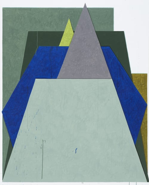 두 개의 뿔 Two Cones, watercolor on canvas, 162.2x130.3cm, 2018
