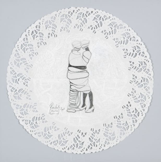MOHAMED RACHDI, 4 FROM THE SERIES LES ROSACES DU D SIR, 2011, DRAWING ON PAPER PLACEMAT, 45.5 X45.5 CM