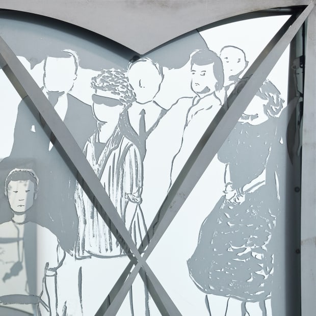 Detail, Le Marriage de, 2023, glass, silver nitrate and aluminum, each, 90 x 60 x 6 cm