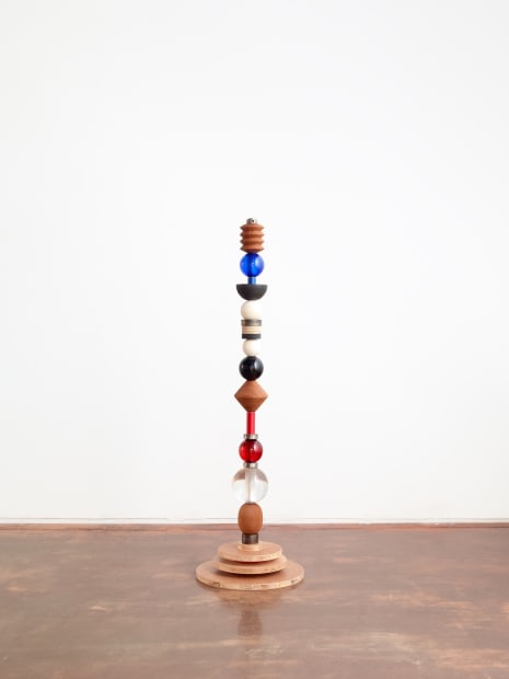 Pagoda of baram, 2021, wood, cristal, metal, 120 x 30 x 30 cm