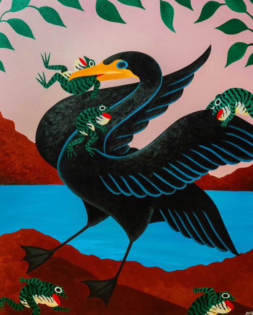 Cormorant With Frogs II, 2023
