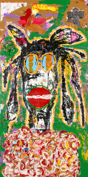 JACK KABANGU, Dark Face Painting (Covered In Green), 2022-2024