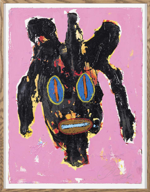 JACK KABANGU, Blue Eyes Pink Portrait, 2024