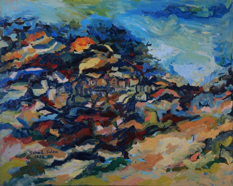 Sohail Salem, Landscape, 2021, Oil on canvas, 80x100cm