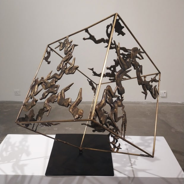 Emad Dhahir, New worls, 2022, Bronze, 90x80x70cm