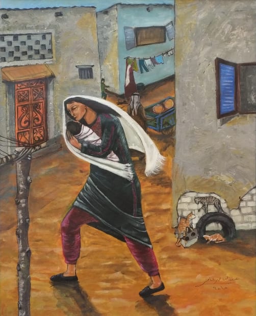 Abdulnasser Amer, Acrylic on canvas, 50x45cm