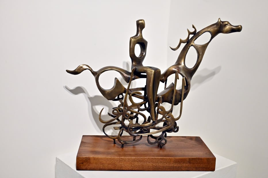 Emad Dhahir, Waiting in vain, 2022, Bronze, 25x60x22cm