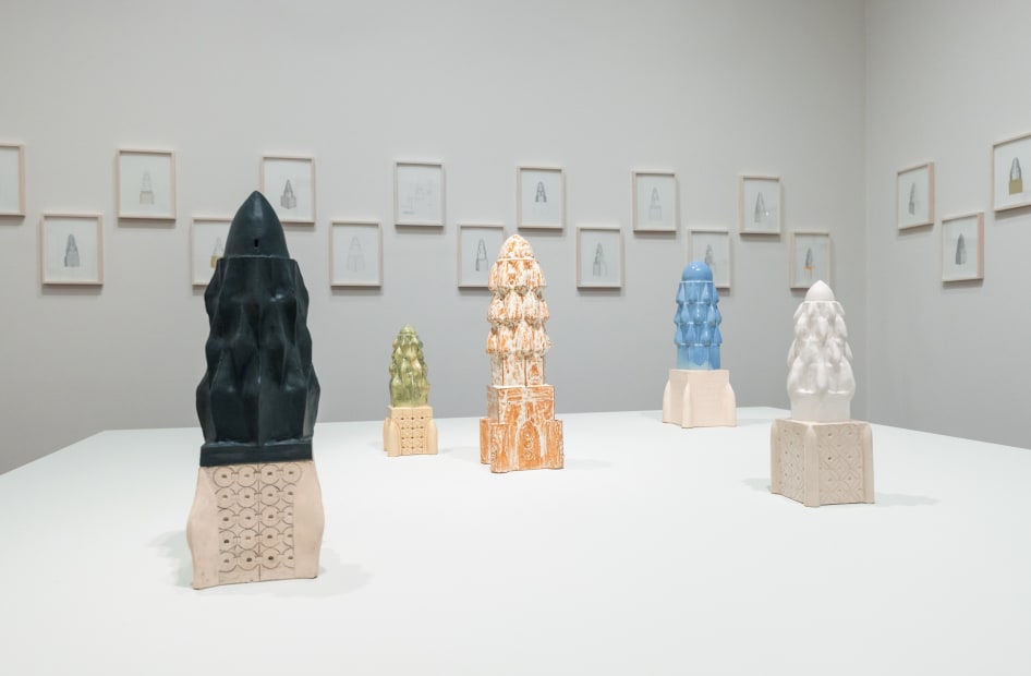 Installation view of Shahpour Pouyan: Winter in Paradise, Frist Art Museum, 2024. Image courtesy of Frist Art Museum, Nashville. Photo: John Schweikert