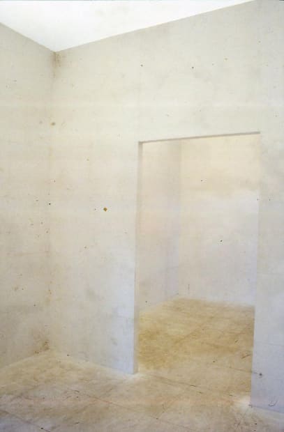 Rivane work of days, dust and dirt under vinyl room installation