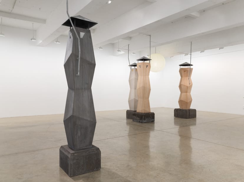 Boyce installation image at TBG NY, chimney sculptures
