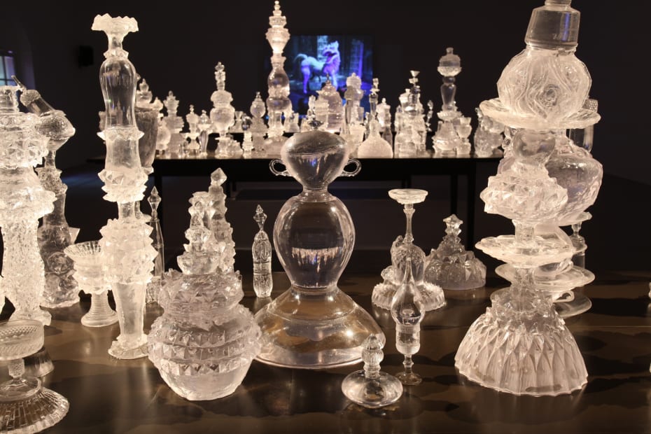 Djurberg & Berg glass sculptures and video installation
