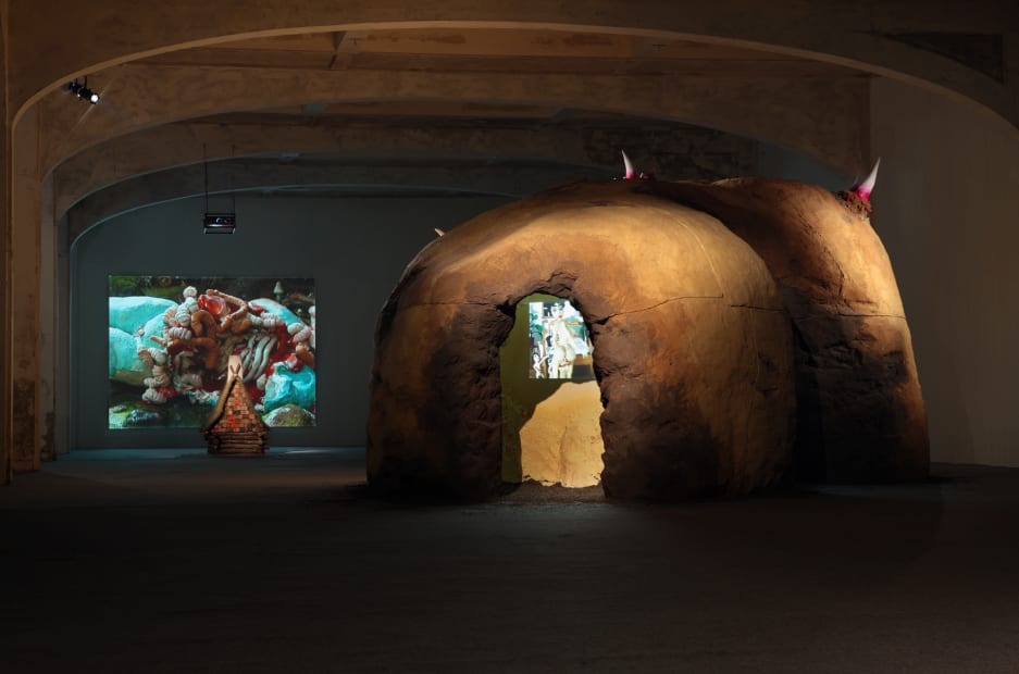 Djurberg & Berg sculpture and video installation, potato