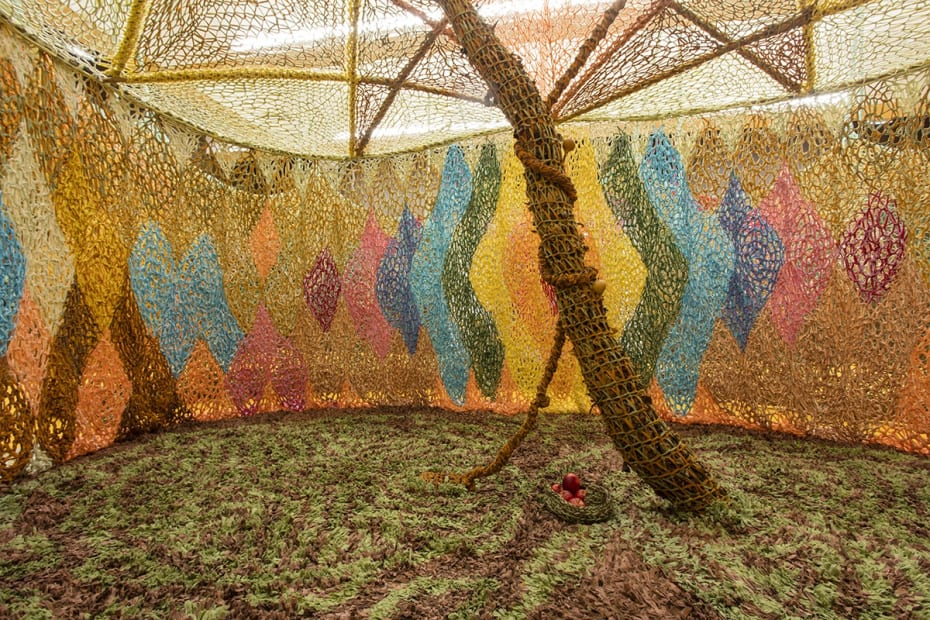 Ernesto Neto installation with crochet