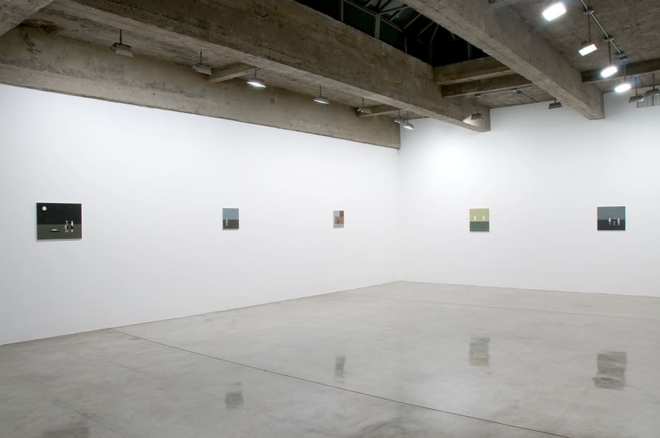 Installation view of Rita Lundqvist small paintings